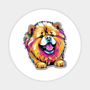 Chow Chow Pop: A Vibrant and Majestic Portrait Magnet